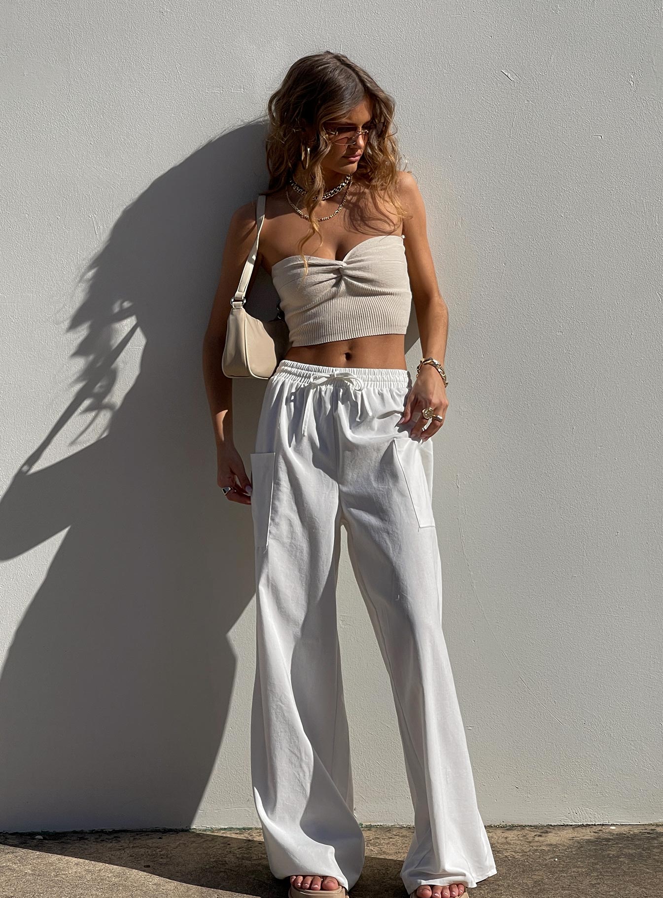 Weekday linen mix straight leg pants in off white | ASOS